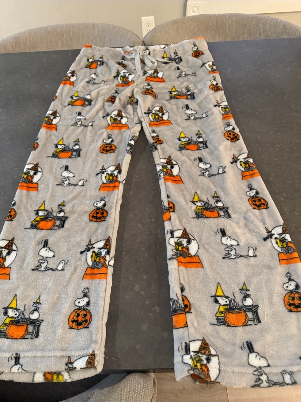 Peanuts Gray and Orange Snoopy Halloween Pajama Pants BNWOT